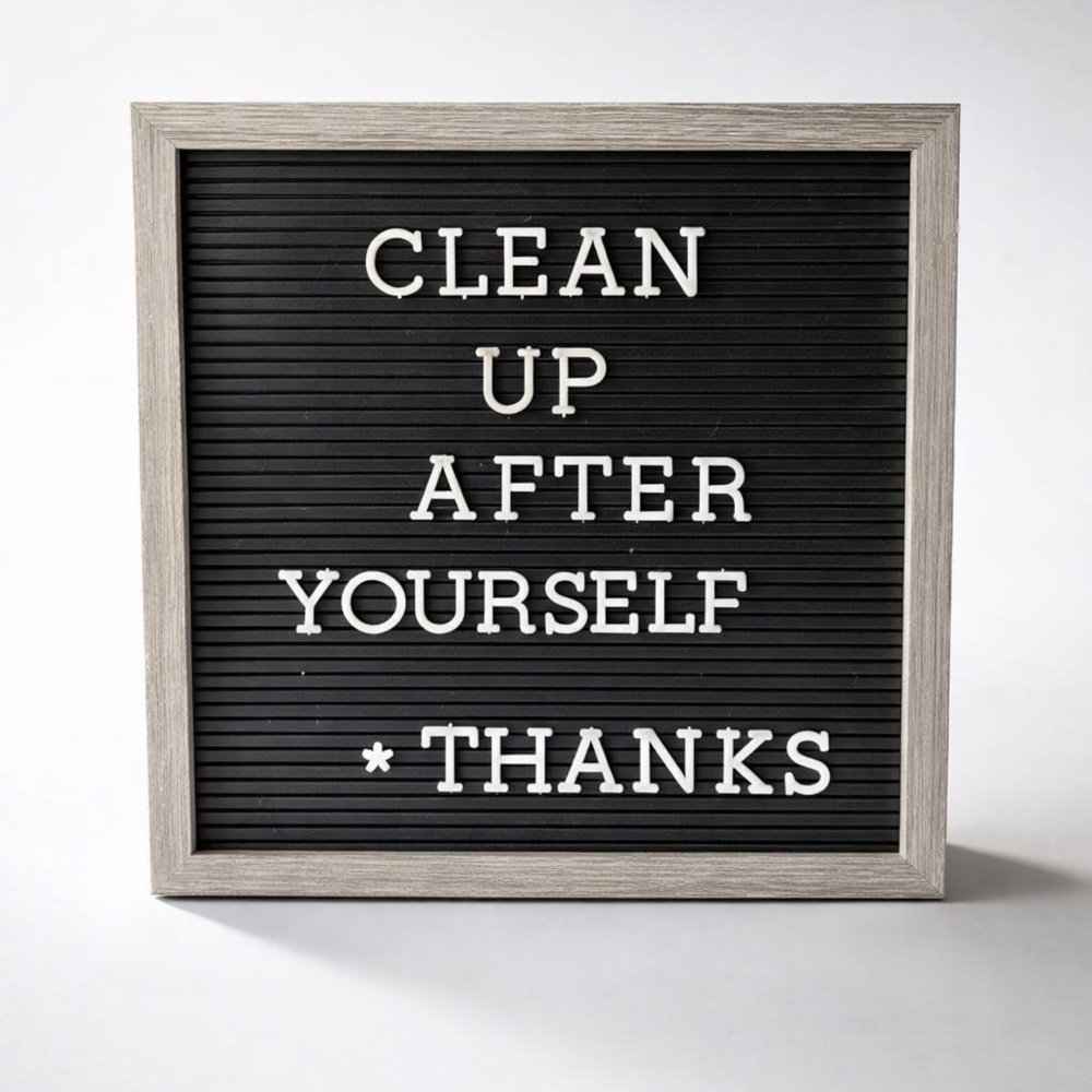 Black and Gray Letter Board